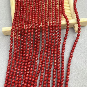 DIY Faceted Round Red Dyed Sea Bamboo <strong>Coral</strong> Beads 3mm Approx 134PCs/Strand 1929263 - Product Image 4