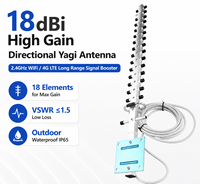 Antena Direccional Yagi Vertical de Alta Ganancia 18DBI, 16 Elementos, 2400-2483MHz, para Exteriores, para Enlace de Datos Inalámbrico, Telemetría, SCADA
