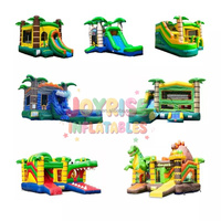 Parc de jeux gonflable sur le thème de la jungle, avec toboggan pour enfants