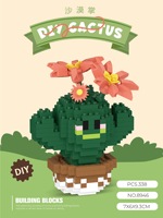 CLC8945-8953 Ensemble de construction de cactus en micro-particules, modèle éducatif à assembler pour exposition, jouets et cadeaux pour enfants