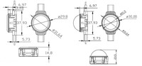 Lampes LED à points RVB/RVBW programmables automatiquement IP67 30mm SMD3535 12V en PVC pour l'intérieur, l'extérieur, le paysage et les attractions