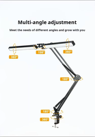 Lampe de bureau LED à double pince européenne avec lumière d'appoint blanc chaud, intensité réglable, IRC 80, pour l'étude et la protection des yeux des étudiants