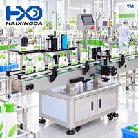 Machine d'étiquetage automatique verticale pour bouteilles rondes, applicateur d'autocollants pour bouteilles en plastique, verre, eau, boissons, cosmétiques