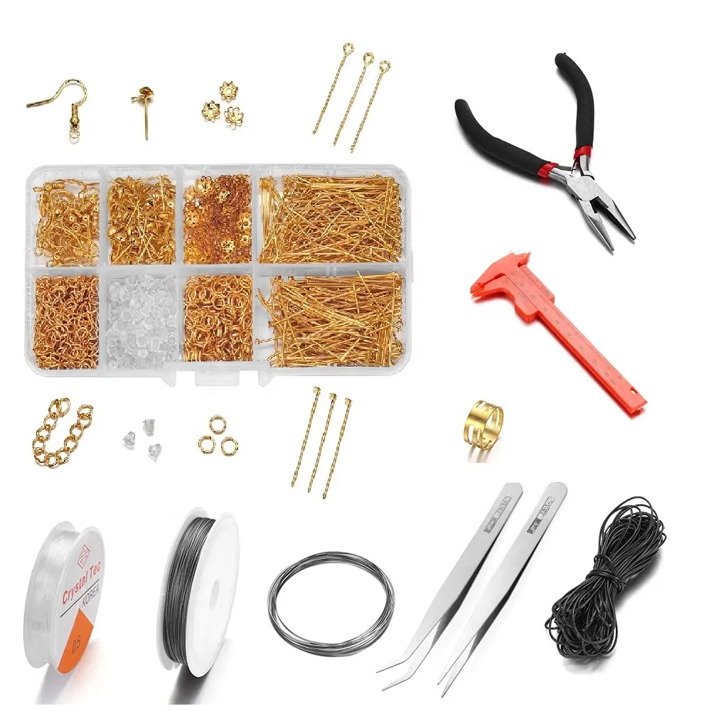 Hot Sale Earring Making Supplies Kit with Hooks Head Pins Backs Posts Earring Jewelry Making Findings tools set for Adults