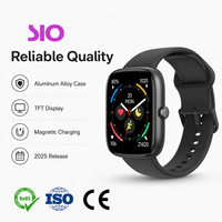 Montre connectée avec boîtier en alliage d'aluminium à charge magnétique, écran TFT de 1,83 pouce 240x284, noir, or, rose, violet, vert, étoile filante, échantillon