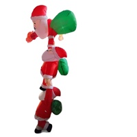 Nouvelle Décoration de Noël Gonflable Transfrontalière de 24 mètres, Motif Trois Pères Noël Grimpant sur Mur, en Polyester, pour Affichages Extérieurs de Jardin, Personnalisable