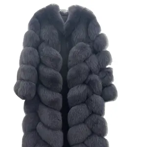 Wholesale Fashion Winter Fur Coat Women Long Style Cropped Real Fur Jacket Customizable Real Fox Fur Coat