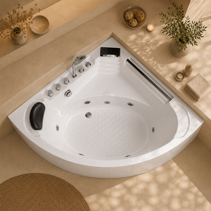 <span class=keywords><strong>Baignoire</strong></span> <span class=keywords><strong>d</strong></span>'<span class=keywords><strong>angle</strong></span> en acrylique élégante <span class=keywords><strong>avec</strong></span> marchepied et appui-tête unique pour la vente en gros - Product Image 2