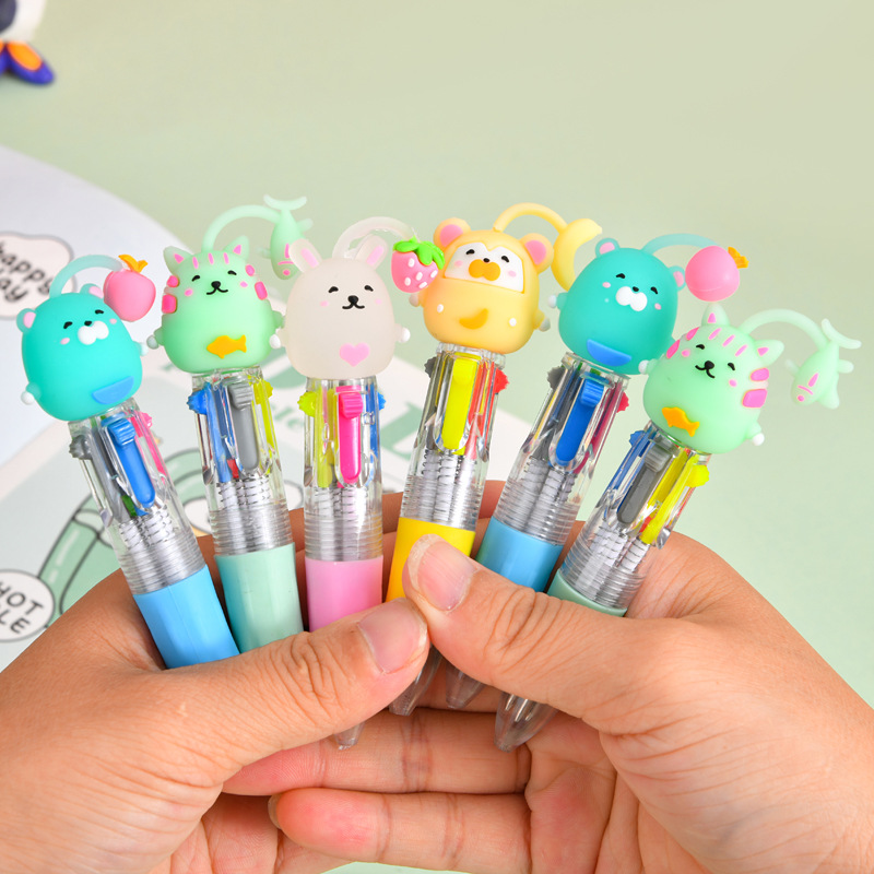 Stylo à bille quatre couleurs [longue série d'animaux d'herbe]
