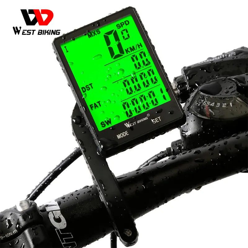 WEST BIKING-velocímetro Digital inalámbrico para bicicleta de carretera, ordenador para ejercicio, GPS, resistente al agua, 20 funciones