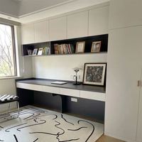 Bibliothèque de luxe sur mesure, meubles en bois massif, bureau d'étude, bureau d'ordinateur