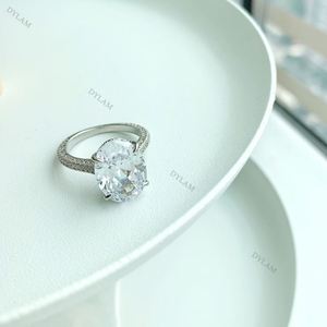 Bagues en argent Dylam pour hommes, modèles solitaires, idées pour fiançailles, grandes pierres précieuses ovales avec pavé de zircons, bagues de mariée en argent et zircon - Product Image 6