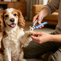 Usine En Gros Professionnel Produits De Soins Pour Animaux De Compagnie Portable En Acier Inoxydable Pet Nail Ciseaux Chien et Chat Nail Cutter & Clipper