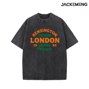 Washed Oversized Cotton <strong>Tshirt</strong> With Kensington <strong>London</strong> Print Retro Streetwear Daily Casual Wear Tee USA Warehouse Wholesale - Product Image 4