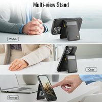 Étui portefeuille antichoc en PU avec recharge sans fil Jeehood pour cartes de crédit, compatible S25 Ultra S23 FE S22 Plus S21 S24 Ultra