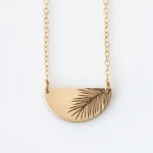 Halve Maan En Ster Sieraden Half Cirkel Palm Boom Ketting