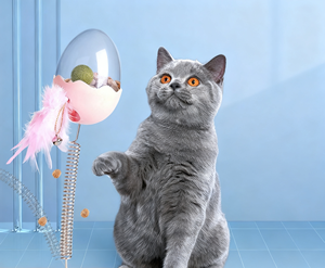 Varita de plumas largas más nueva, palo de teaser para gatos, juguete interactivo para gatos de interior, taza de succión, juguete de comida para fugas de gatos - Product Image 4