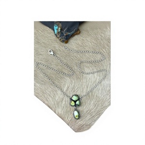 Colgante de Plata de Ley Hecho a Mano con Turquesa Palomino, Firmado por Nizhoni, Joyería Artesanal del Suroeste, Regalo - Product Image 1