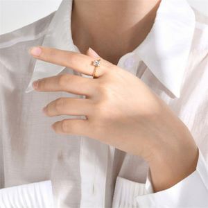 Minimalist square Zircon Charm <b>Ring</b> Jewelry Twist <b>Thin</b> <b>Rings</b> for Women - Product Image 2