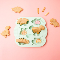 Neues DIY6 Slot Silikon Dinosaurier Reiskuchen form Rechteckiges Backwerk zeug für Babynahrung