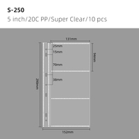 Pages de recharge transparentes en PP à 4 pochettes double face pour cartes à collectionner, feuilles intérieures pour classeur à anneaux, rangement pour photocartes à chargement par le haut