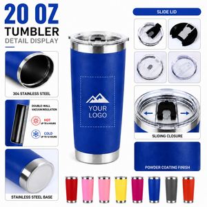 Usa <b>Hot</b> Sale Powder Coated Cups Vacuum Insulated Double Wall 20Oz Coffee Cup Beer Mug Stainless Steel Travel Tumbler - Product Image 2