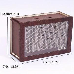 Salvadanaio in Legno Contatore di Denaro da 1000/2000/3000/5000/10000 Euro USD <span class=keywords><strong>Cassa</strong></span> di <span class=keywords><strong>Risparmio</strong></span> Sfida per Contanti - Product Image 6