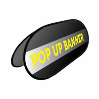 Support publicitaire portable pliable pour exposition extérieure, stand ovale horizontal, bannière pop-up en forme de A