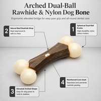Jouet à mâcher pour chien en forme d'arche osseuse, en nylon et cuir brut, jouet à mâcher pour nettoyer les dents pour chiens de petite et moyenne taille