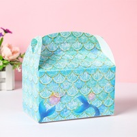 Sacs cadeaux en forme de sirène, sac cadeau en papier pour enfants, thème de la ferme, sirène, fête d'anniversaire, fournitures d'emballage DIY, boîte à bonbons