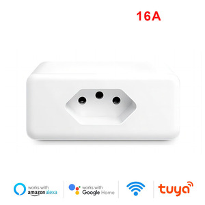 16A Timed Remote Control <strong>Smart</strong> <strong>Wall</strong> <strong>Socket</strong> UK Plug ABS Material Tuya WiFi Network Technology for Home Office Use Brazil Plug - Product Image 2