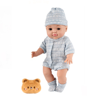 OEM 14 Zoll Vollvinyl-Babypuppe Realistische Kleinkindpuppe mit Gestricktem Outfit Geschenkbox Spielzeug für Kinder