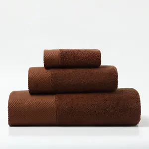 Custom Towel Set Luxury Hotel Spa 100% Organic Brown Egyptian Cotton Bath Towel