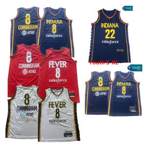 2025/26 Indiana 8 # Sophie Cunningham 22 # Caitlin Clark Unisex Fast Break Trikot mit Stickerei, Amerikanisches Basketball-Trikot - Product Image 1