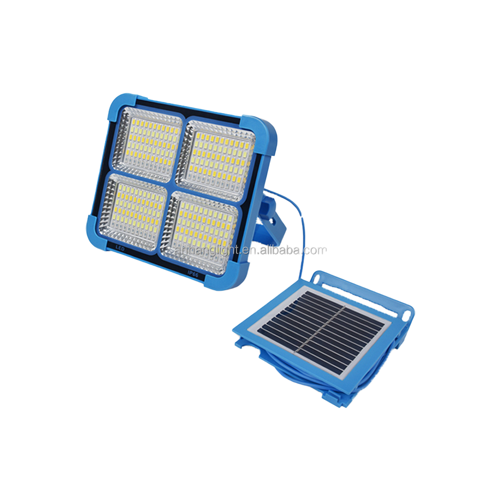 60W Solar Powered LED Flood Lights USB Rechargeable Work Light with Power Bank ABS Body for Camping with Hanging Hook