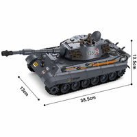 RC Panzer Ferngesteuerter Militär-Kampfpanzer mit Sound, Licht und Wiederaufladbarem Akku für Jungen