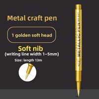 Marqueur permanent Color Craft Or et Argent avec pointe pinceau simple pour signature