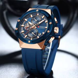 Montre à quartz Curren 8462 de haute qualité pour homme, bracelet en silicone, étanche, lumineuse, calendrier, classique, business, décontractée - Product Image 3