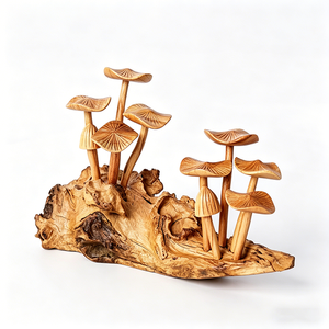 Statuetta <span class=keywords><strong>di</strong></span> Fungo in Resina Artigianale con Base a Radice, Regalo Decorativo Rustico Unico per Amanti della Natura - Product Image 4