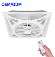 Ventilateur de plafond électrique silencieux de luxe 600*600 23 pouces à 3 pales en plastique avec lumière, moteur AC, télécommande, pour salon et bureau, usage domestique, OEM