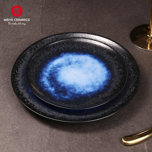 <span class=keywords><strong>Plato</strong></span> Redondo de Porcelana Esmaltada Azul Horizonte WEIYE UNIVERSE para Restaurante, Platos de Cena de Cerámica, <span class=keywords><strong>Plato</strong></span> de Porcelana Negra - Product Image 5