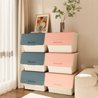 Armoire de rangement inclinée en plastique PP avec couvercle supérieur, design moderne, pour chaussures, cuisine, maison, jardin