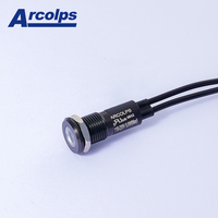 Arcolps L0012LFC12 Indicateur lumineux LED en acier inoxydable/PA66 6-380V Taille de découpe du panneau 10 mm Rouge/Vert/Jaune/Bleu/Blanc LED 50000