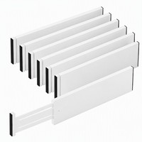 Divisores de Cajones de Bambú, Paquete de 6, 4.65 Pulgadas de Alto, Ajustables de 17 a 22 Pulgadas, Organizadores de Cajones Multifuncionales Extensibles