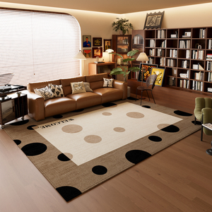 <span class=keywords><strong>Tapis</strong></span> géométrique rétro imitation cachemire de 3 m² marron, lavable, anti-fatigue, adapté aux animaux domestiques, pour chambre et salon - Product Image 2