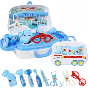 Jouet médical 2 en 1, kit de jeu d'imitation, vaisselle en plastique, valise de rangement, ensemble de docteur pour enfant - Product Image 4