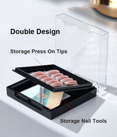 Nouvelle Boîte de Rangement Double Design 2-en-1 pour Faux Ongles, en Acrylique Plastique Transparent, Emballage pour Ongles à Presser