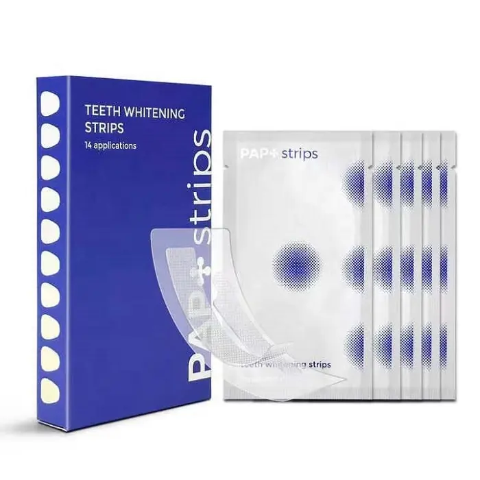 Private Label Advanced PAP+ Teeth Whitening Strips For Teeth Whiter Fresh Mint Flavor Or OEM Formula