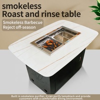 Yawei-Mesa de barbacoa comercial sin humo, mesa de barbacoa con calefacción infrarroja, placa de roca 670, 760