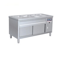 Chauffe-plat électrique en acier inoxydable avec chariot Bain Marie Buffet d'angle avec armoire Vitrines de refroidissement